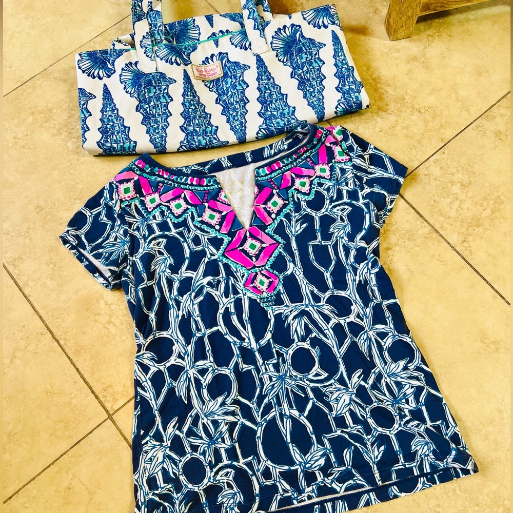 Lilly Pulitzer Lucky Bamboo XS short sleeve Top